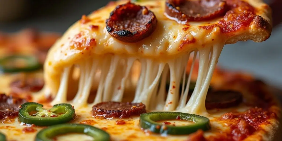 Easy Spicy Pizza Recipe: A Flavorful Twist on Your Favorite Dish A homemade easy spicy pizza topped with pepperoni, jalapeños, and red pepper flakes for a fiery flavor.
